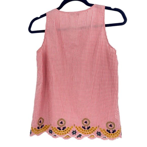 Madewell Tank Top Red White Embroidered Checkered Gingham Sleeveless Size XS - Picture 7 of 7